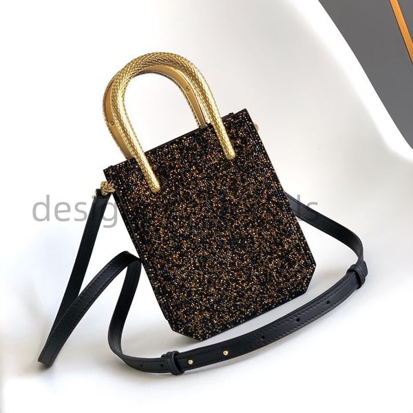 2025 LGA-Chip Version Serpentinee Mini Tote Bag Crystal Light suede Vertical Style Devastating Crystal Women's Bag 13 * 17.5 * 5.5cm