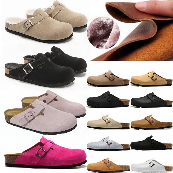 

Designer Slippers Fur Slides Boston Clogs Sandals Men Women bostonclogs Shearling Mules Flat Shoes Fashion Leather Suede Clog Slider Sneakers, #21