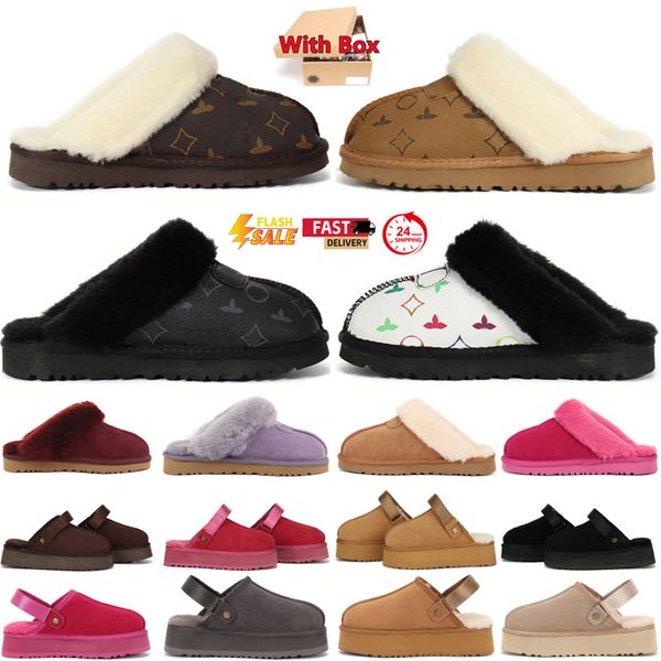 

Designer Womens Tazz Slippers Tasman Fur Slides Men Classic Mustard Seed Sand Ultra Mini Platform Boot Slip-on Les Petites Suede Wool Seal Winter Size 21-43, Red