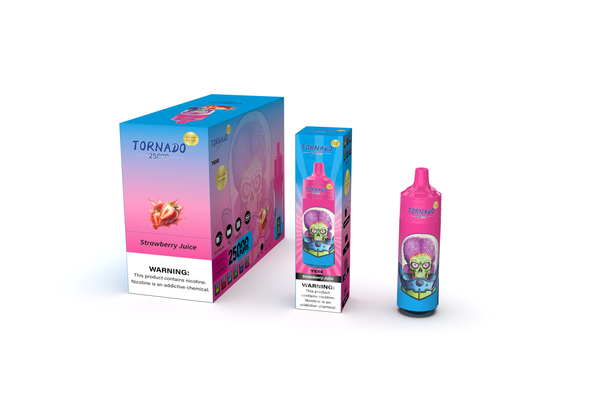 Wholesale K16F-TORNADO Disposable Vape 25000 Puffs Strawberry juice flavor 2% Nicotine Ship from Eu A full box(120PCS/carton)