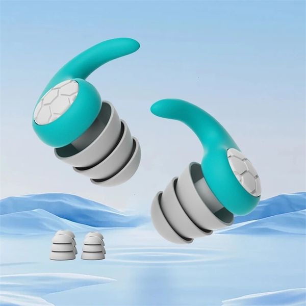 Silicone Sleeping Ear Plugs Sound Insulation 3 Layer Anti-Noise Earplugs Waterproof Swimming Ear Plug 3 Size for Hearing Safety 250415