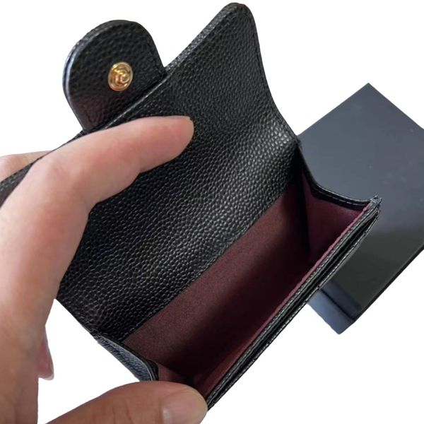 

Luxury Genuine Leather Women's short Wallet Coin Purse Blocking compact Credit Cardholder Durable for Daily Use Fashion Small Wallets Whit Gift Box, Gold buckle