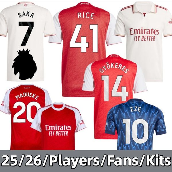 

25 26 Asennl Soccer Jerseys Declan Rice 41 Eze White Gyokeres Kai Havertz Jesus Zubimendi football jersey Home Away T shirt Player Fan Version 2025 2026 Sports Kits, Lavender
