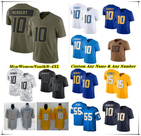 

American Football Jerseys Justin Herbert Omarion Hampton Najee Harris Quentin Johnston Keenan Allen Ladd McConkey Derwin James Jr. Daiyan Henley Khalil Mack Gates, Men retro white style
