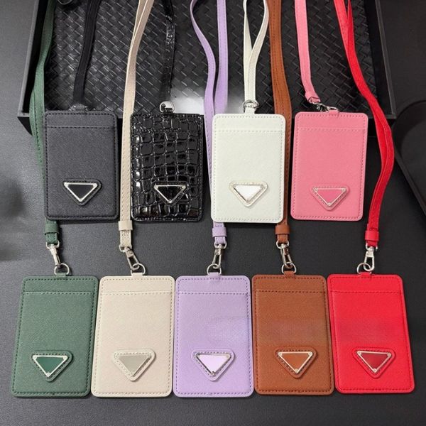 

Leather Letter Card Holder Keychain Fashion Card Holder Gift Accessories High Quality Detachable Lanyard Multiple Colors Daily Versatile Work Life