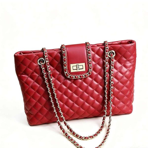 

Mirror Designer Bags Casual Dia Lattice Handbags For Women Soft Leather Messenger Large Capacity Shopping Bag Cross Body Paneled Shoulder Dicky0750 HBP, Red