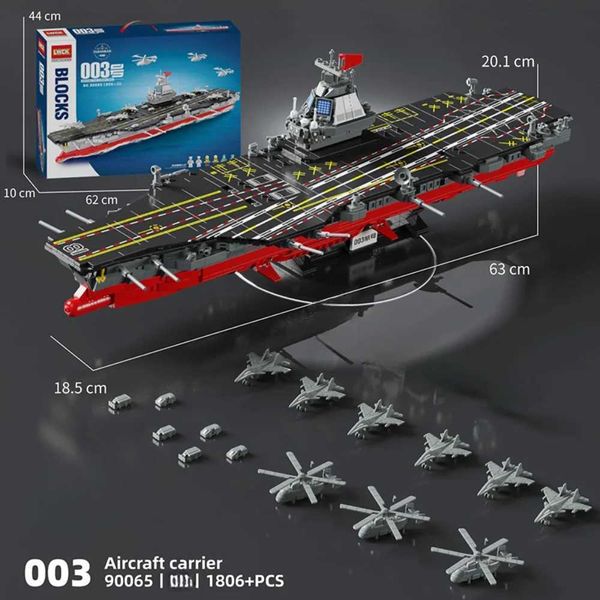 1806Pcs Fujian 003 Aircraft Carrier Building Blocks Military Battleship Brick Weapon Warship for Boy Childrens Ideal Toy Gifts S25926
