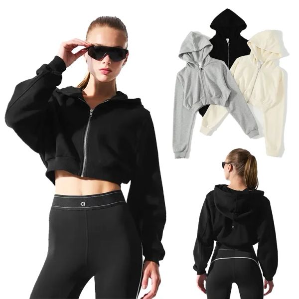 

Yoga Short Sleeve Autumn and Winter Hooded Sweatshirt Sportswear Yoga Suit Fashionable and Versatile Pure Color, Long sleeved top 9