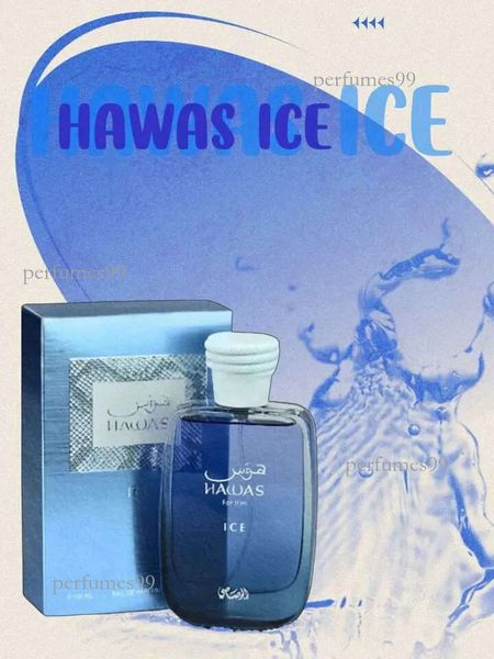 

perfume cologne designer Rasasi Hawas Ice Cologne EAU DE PARFUM 3.4FL.OZ/100 ML Refreshing Masculine Scent with Citrus Aquatic Woody Notes Perfume Z250809