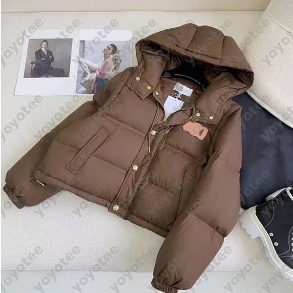 

Down cotton-padded jacket short joker hooded coat 2025 autumn and winter new coat bread and clothing, Khaki