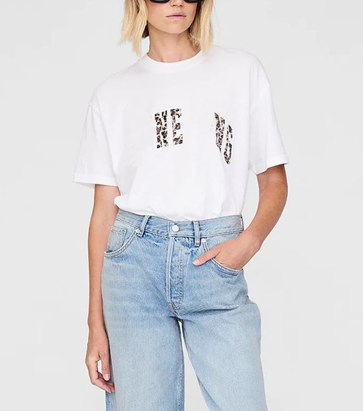 

New Niche Luxury Designer Summer Cotton T-shirt Badalo Women Classic Hot Letter Print Loose Pullover Tees Casual Versatile Round-neck Short-sleeved Polos T shirt Tops, Black