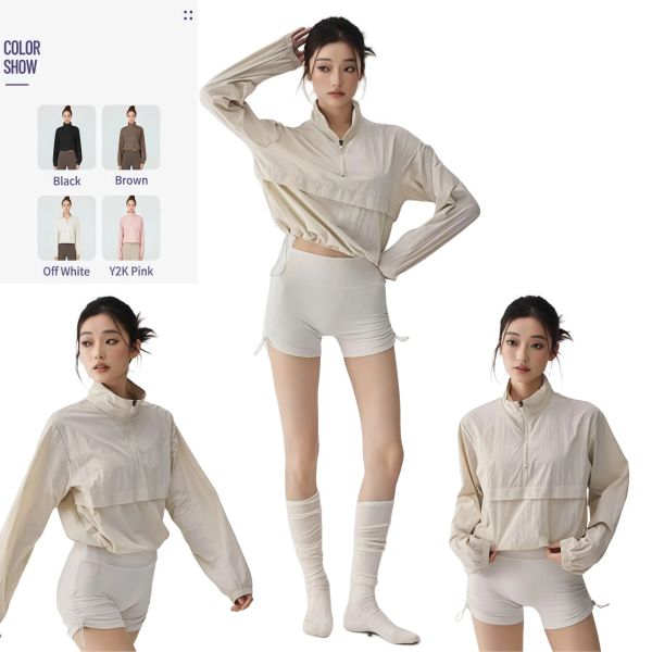 

261 Yoga Jacket Sports Coat Womens Tight Yoga Clothes Quick-drying Long-sleeved Top Zipper Cardigan Fitness 8415, White