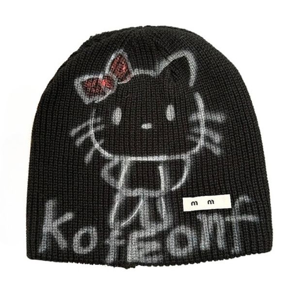 

Niche Designer Street Fashion Hats Hand-painted Cartoon Hats Brand Trend Designer Hats Ins Style Couples Daily Wear Holiday Gifts, Black