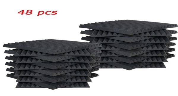 48 PCS Acoustic Panels Studio Soundproofing Wedge 1" X 12" X 12"5463385
