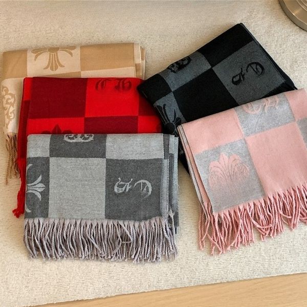 

Luxury Designer Scarves Women's Wool Fringe Scarves Reversible Shawls Warm Niche Scarves Autumn and Winter Scarves Men's Scarves