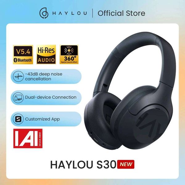 S30 Wireless Smart Bluetooth 5.4 Headphones 43Db Adaptive Noise Cancelling Headsets 40Mm Driver 80H Playtime Earphones