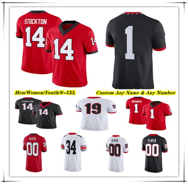 

Gunner Stockton College Football Jersey Nate Frazier Dwight Phillips Chauncey Bowens Zachariah Branch Colbie Young Raylen Wilson Chris Cole Kirby Smart Humphreys, Men black style