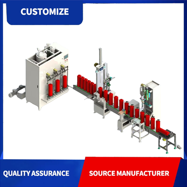 

Three-Station Automatic Dry Powder Fire Extinguisher Filling Machine Specialized for filling dry powder fire extinguishers