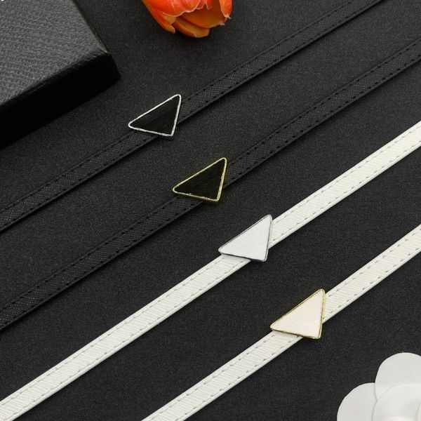 

Leather Necklace Designer Triangle Pendant Clavicle Chain Classic Belt Buckle Necklace Adjustable Size High Quality Leather Collar Unisex