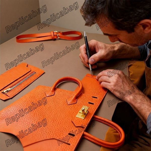 

For Customize Tote Bag Designer Luxury Bags Women Shoulder Bag 25,30,35CM Bag Real Leather Handbag (Top Handle Bags) Top Quality 10A Large Beach Bags Sac Luxe Femme No Box, Orange