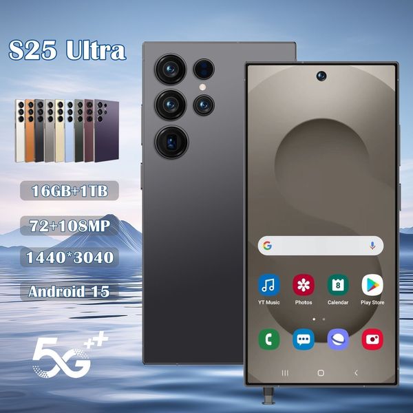 S25 Ultra 5G 16GB+1TB 7.3 Inch Cell Phones Unlock Touch Screen Phone Androids S24 Ultra Smartphone Camera Telephone HD Display Face ID GPS Mobile Phone Video
