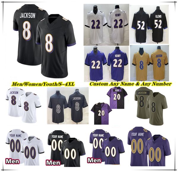 

American Football Jersey Lamar Jackson Derrick Henry Zay Flowers DeAndre Hopkins Mark Andrews Rashod Bateman Justice Hill Nate Wiggins Roquan Smith Kyle Hamilton, Men white style