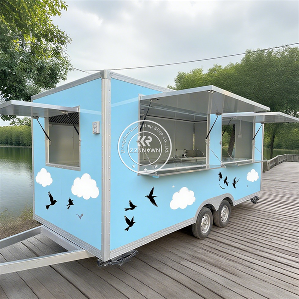 

Concession Catering Trailer Food Truck Customized Dining Truck Hot Dog Food Trailer Mobile Bar Pizza Food Truck With Kitchen Equipment