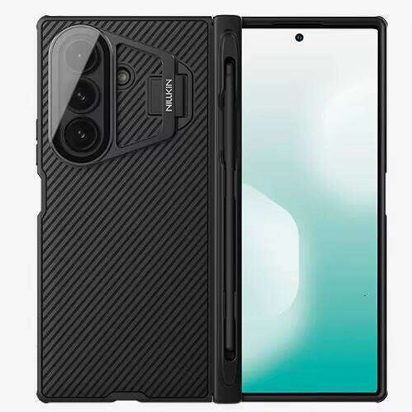 

Samsung Galaxy Z Fold 7 CamShield Magnetic Transparent Lens Protector S Pen Version Phone Case Fold7, Transparent black