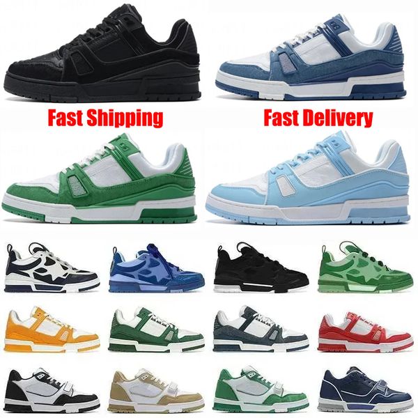 

Top quality designer shoes men sneakers calfskin women fashion travel trainer casual shoes leather running leather classic dermis Embossed skateboard 35-46, Blue