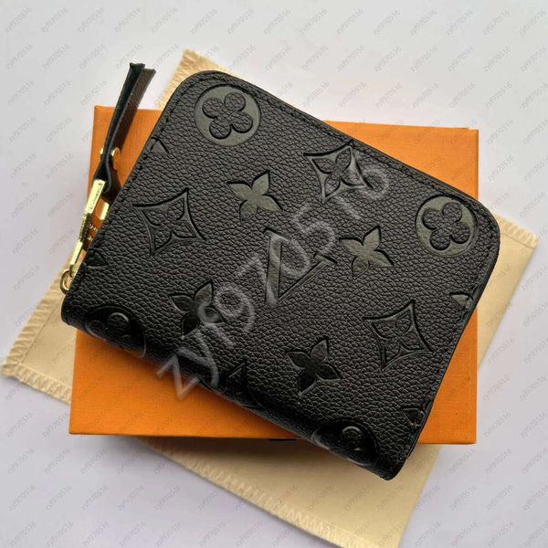 

Fashion Designer Wallets Womens Short Purses Emed Flower Letters Credit Card Holders Ladies Plaid Money Clutch Bags With Box And Dustbag High-Quality, Black flower