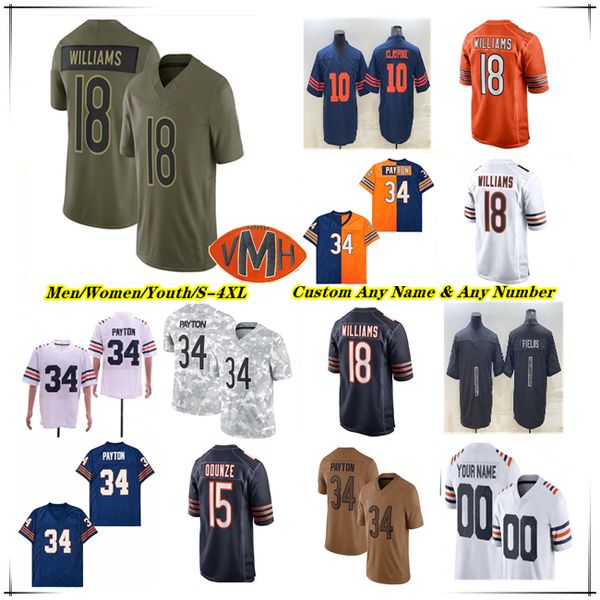 

American Football Jersey Caleb Williams Rome Odunze DJ Moore D'Andre Swift Cole Kmet Luther Burden III Colston Loveland Nahshon Wright Tremaine Edmunds Zaccheaus 4X, Men salute white style