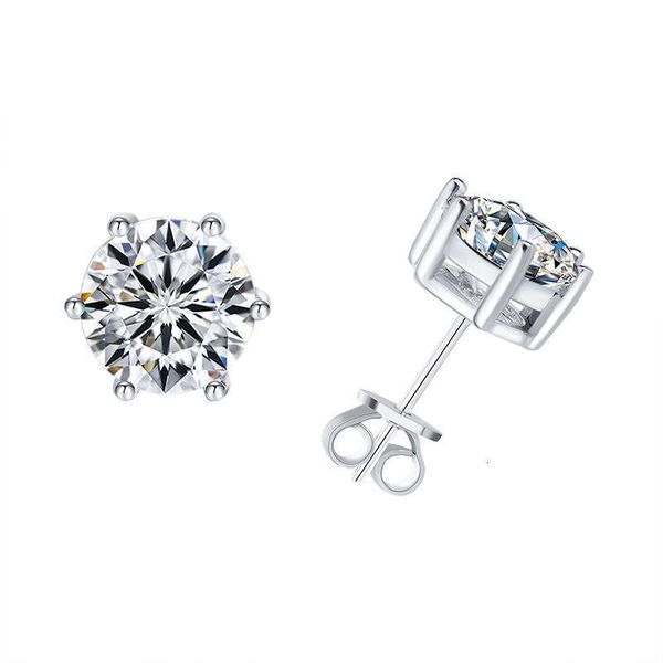 

Pass Diamond Tester VVS1 D Color Moissanite Earrings Designer Women Solid 925 Sterling Silver Earrings 6 Prong Diamond Earrings Men Woman Christmas Gift