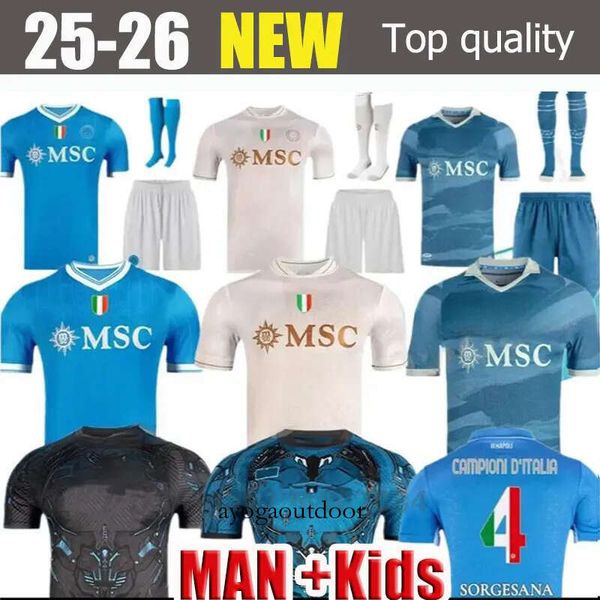 25-26 Napoli Soccer Jerseys De Bruyne LOZANO Lukaku LIMITED EDITION Football Shirt MAGLIA DI LORENZO MARADONA 2025-26 Maillots De Foot Men F39