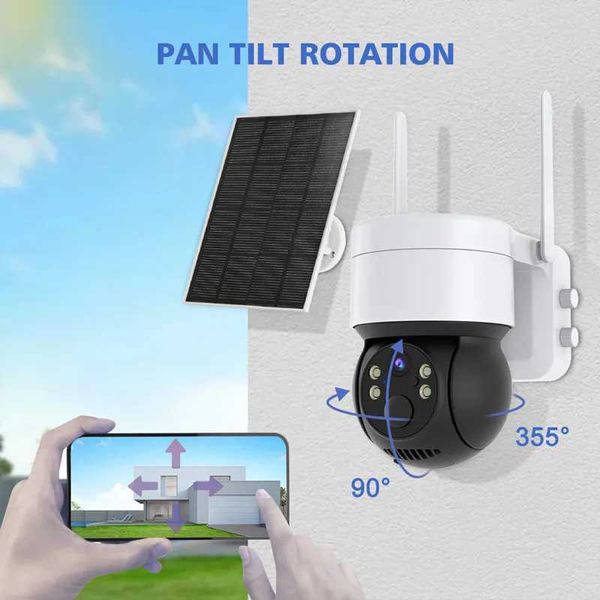 Solar ipc Camera Outdoor Security Protection WiFi SurveillanceWith Panel Human Detection PTZ CCTV HD ICSEE i66 smart C251231