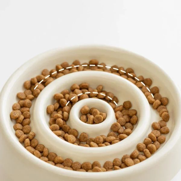 148927 The tilted cat bowl fits the cat's eating angle, reduces swallowing pressure and makes eating more comfortable