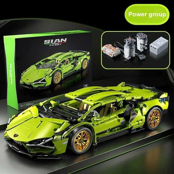 Technical Super Speed Lamborghini Sports Car Building Block Model Remote Control Vehicle Assemble Brick Toys for Kids and Adults Gift W250529