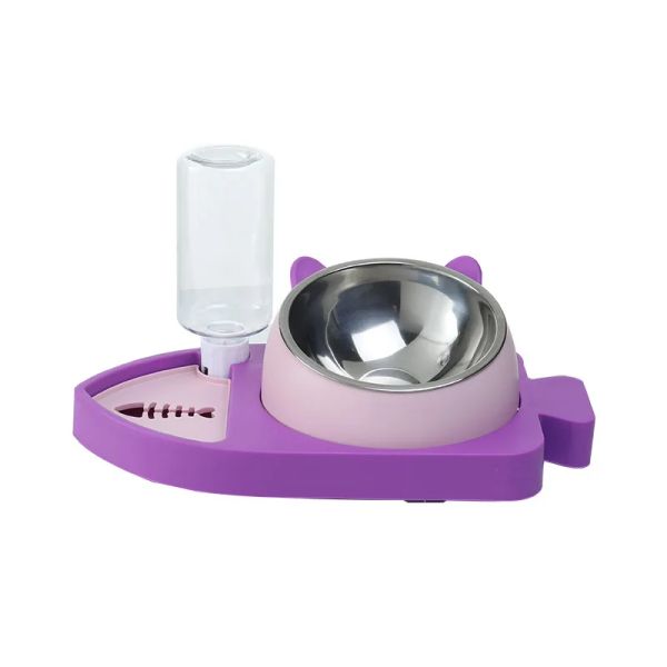 533383 Stainless steel cat bowls are smooth and easy to clean and disinfect, and can effectively keep food and water hygienic