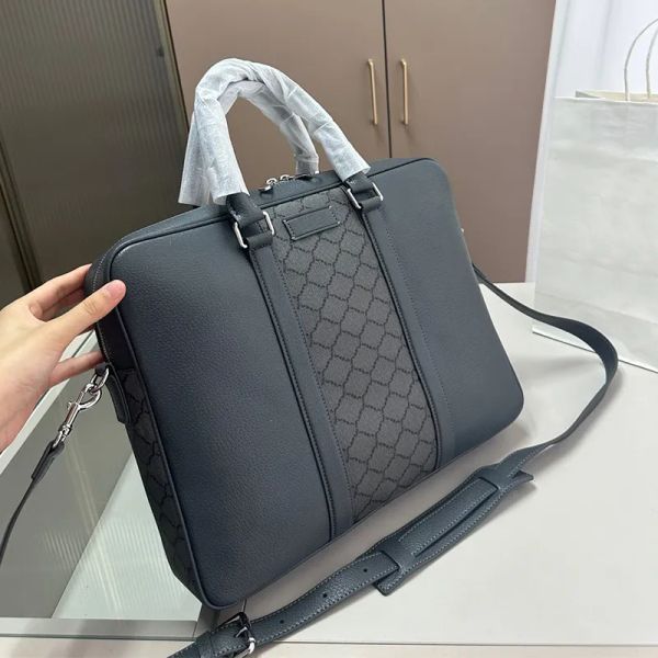 

Mens Briefcase Laptop Leather Designer Bag Wear Resistant Business Men Crossbody 45678218 Bags Compute Handbag High Quality Document Case, Khaki