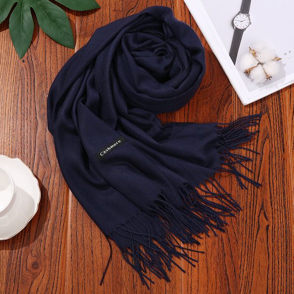 

10795 versatile knitted solid color scarf for autumn and winter