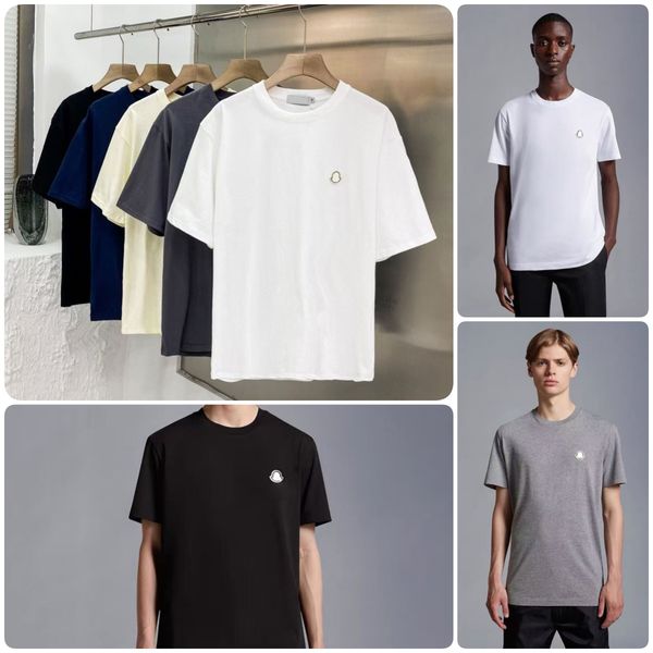 

Fashion P designer men's T-shirt casual high-end couple short sleeved design loose street wear 100% pure cotton commercial clothing S-5XL, Ivory