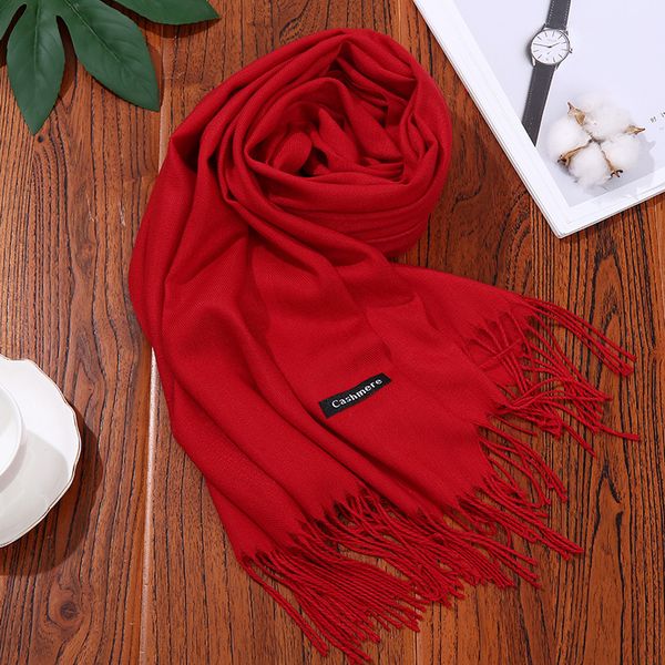 

10794 versatile knitted solid color scarf for autumn and winter