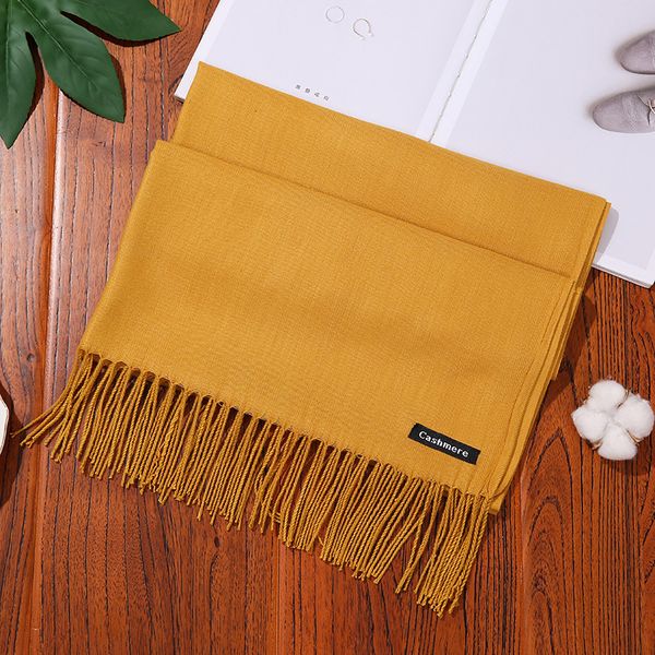 

10790 warm and versatile knitted solid color scarf for autumn and winter