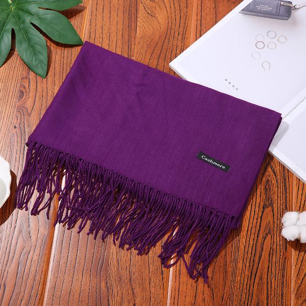 

10789 warm and versatile knitted solid color scarf for autumn and winter