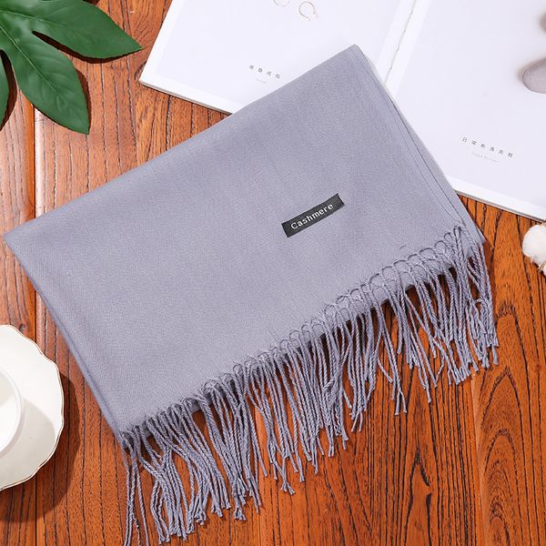

10785 warm and versatile knitted solid color scarf for autumn and winter
