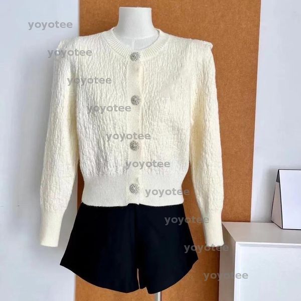 

French fragrant wind long sleeve knit simple cardigan short coat autumn and winter gentle temperament new sweater top BFG2501023, White