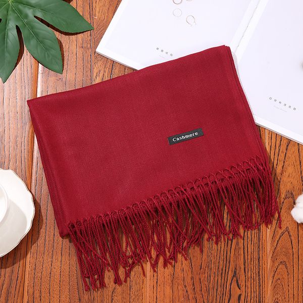 

10787 New Korean style warm and versatile knitted solid color scarf for autumn and winter