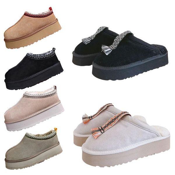 

Tasman Slippers Tazz mustard seed Chestnut Sand Fur Slides Sheepskin Classic Ultra Mini UG Platform Boot Winter Women Men Slip-on Shoes Suede Upper Wool Fall MMMGGG22, B25# tazz slippers