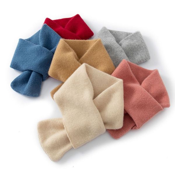 

Solid color versatile knitted thickened cross scarf --846617