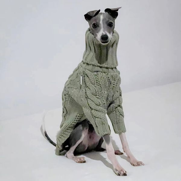 

Warm Winter Pet Thickened Sweater Stylish Turtleneck Italian Greyhound Clothes Whippet sweater pet, Green