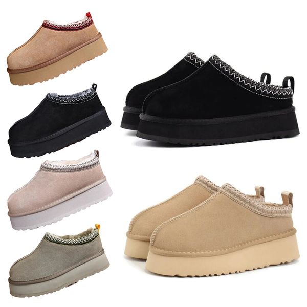 

Tasman Slippers Tazz mustard seed Chestnut Sand Fur Slides Sheepskin Classic Ultra Mini UG Platform Boot Winter Women Men Slip-on Shoes Suede Upper Wool Fall DDDGGG22, B8# tazz slippers